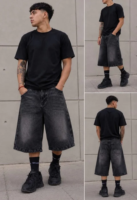 Bermuda Baggy Negro Localizado