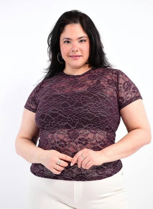 Remera Encaje con Brillo Curvy