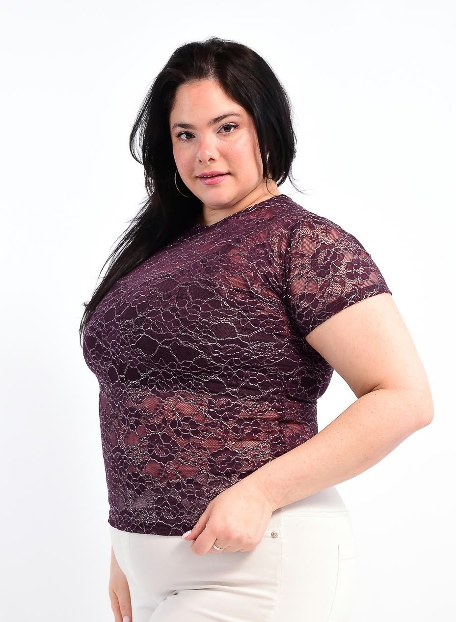 Remera Encaje con Brillo Curvy - Imagen 2