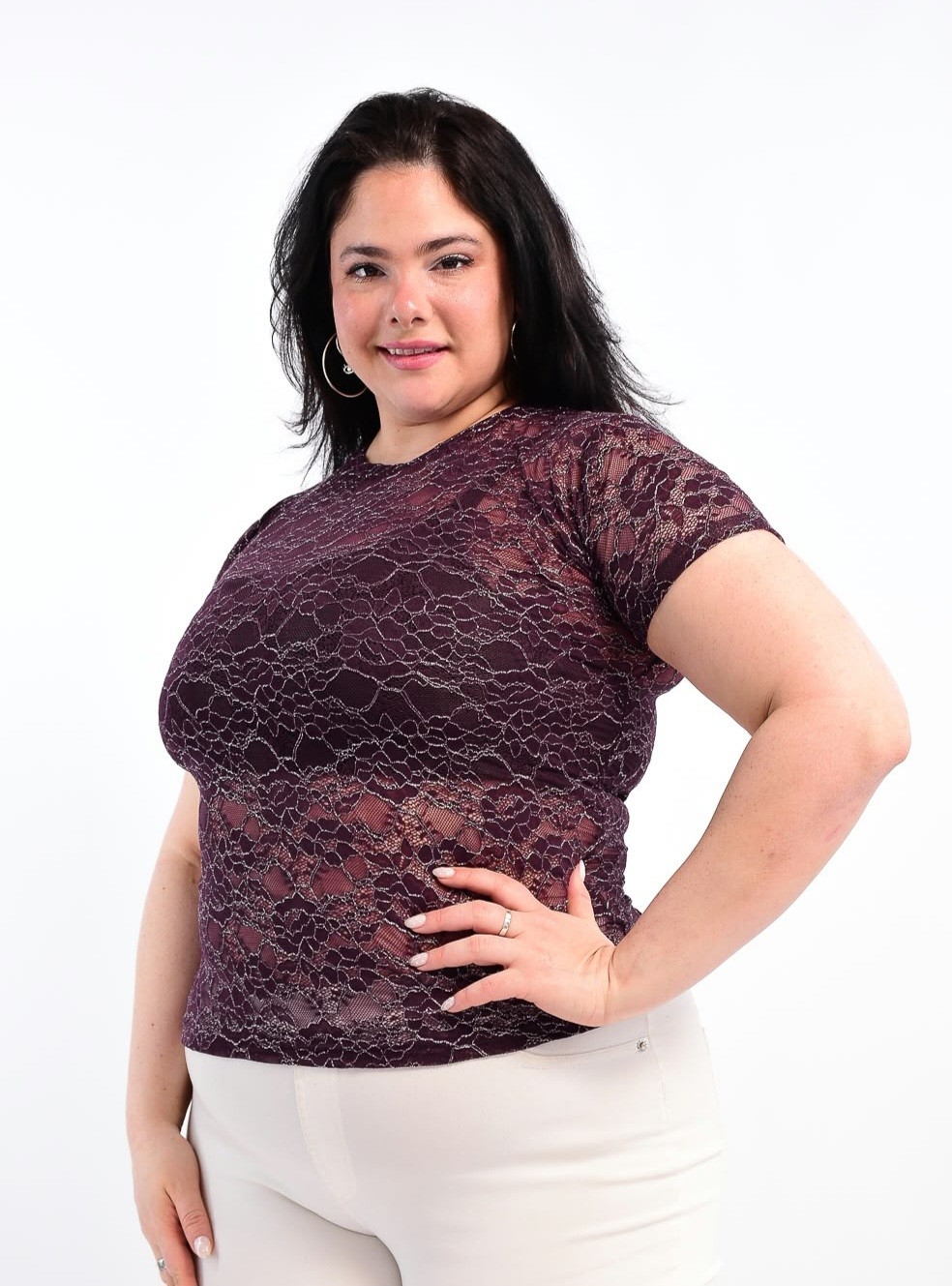 Remera Encaje con Brillo Curvy - Imagen 3