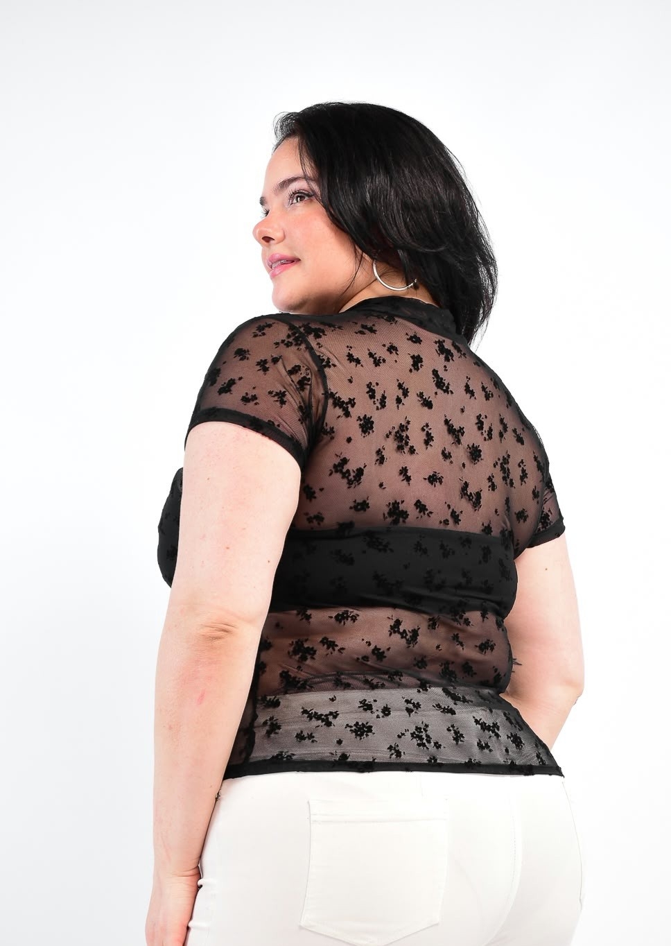 Remera Cuello Japones Tul Flok Curvy - Imagen 3