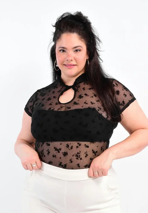 Body Cuello Japones de Tul Flok Curvy