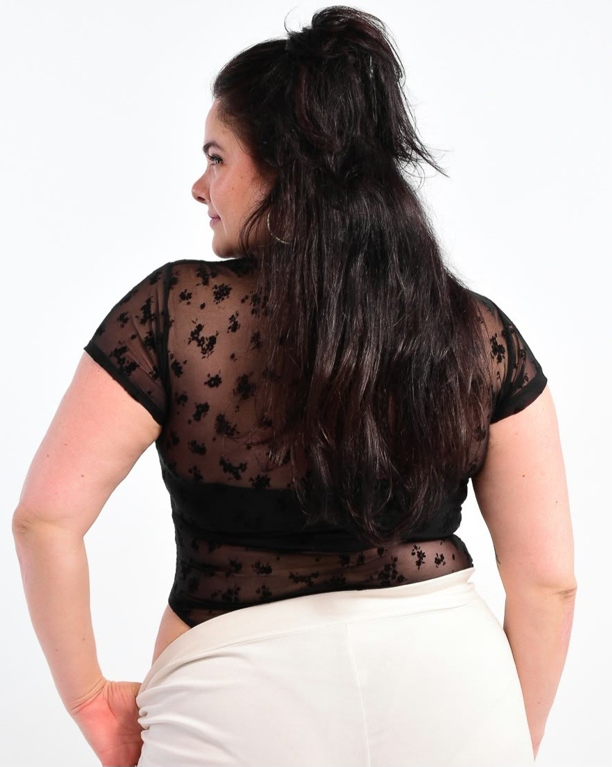 Body Cuello Japones de Tul Flok Curvy - Imagen 3