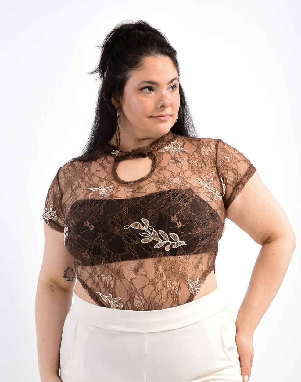 Body Encaje con Flor Bordado Curvy - Imagen 2
