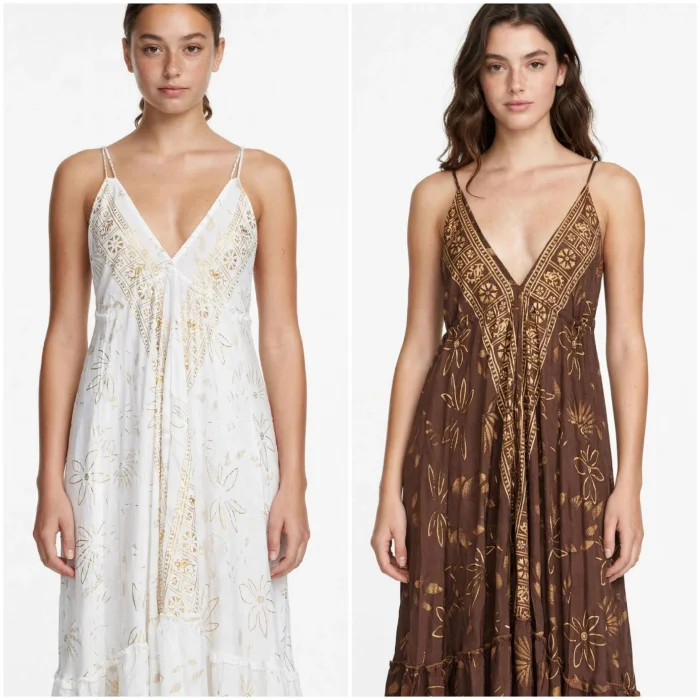 Vestido Boho  Seda  Indu