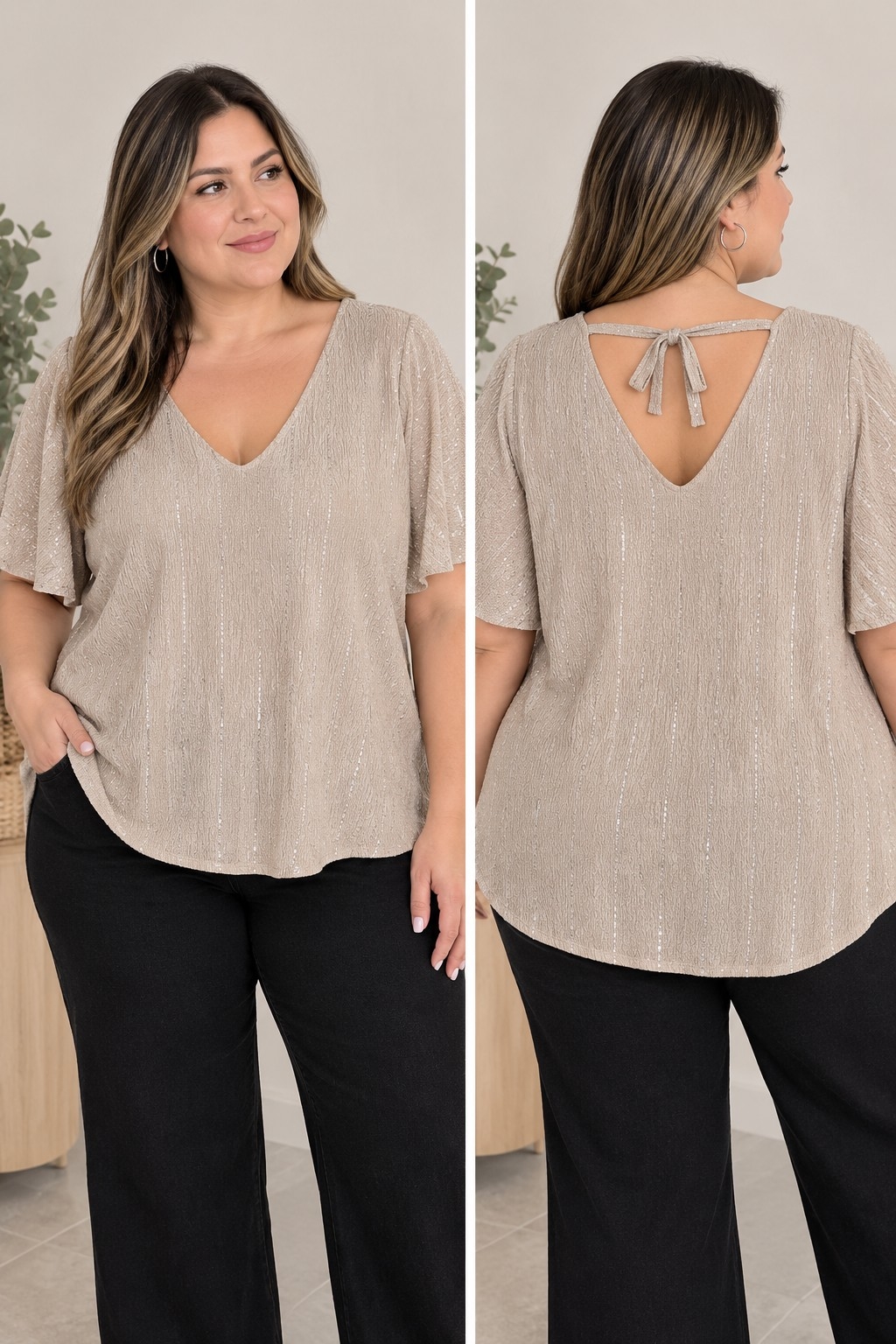 Blusa de Bambula con Brillos - Imagen 2