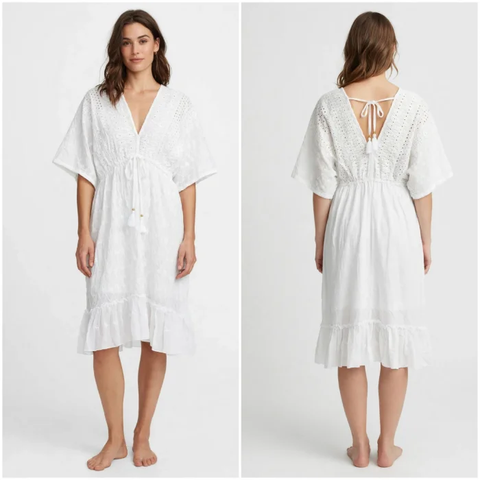 Vestido Blanco Brodery Indu Boho