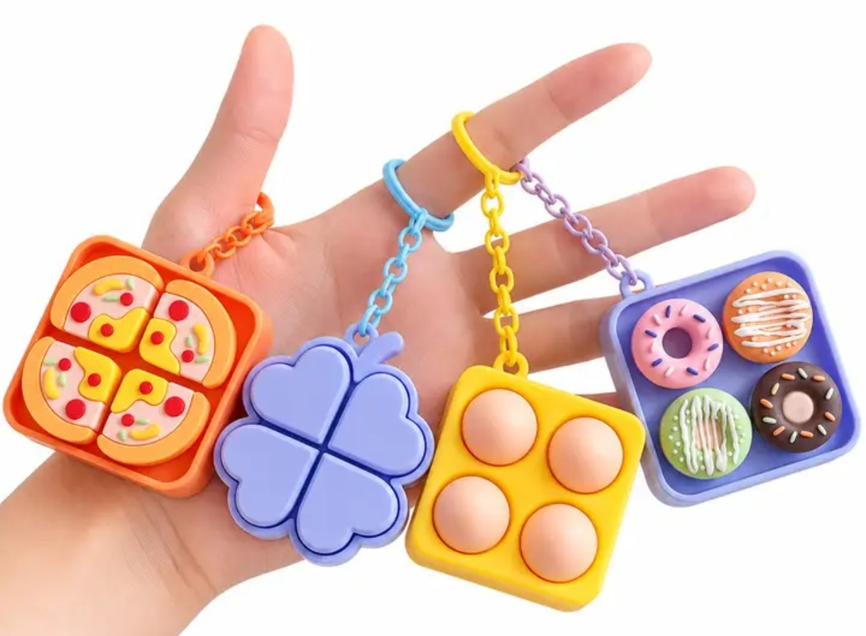 Llaveros Antiestres Tecla Tipo Clicker Comida, Navidad, Juguetes Virales - Imagen 4