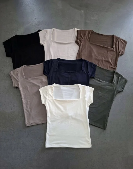 Remera Escote Cuadrado Modal Embolsado Kiara