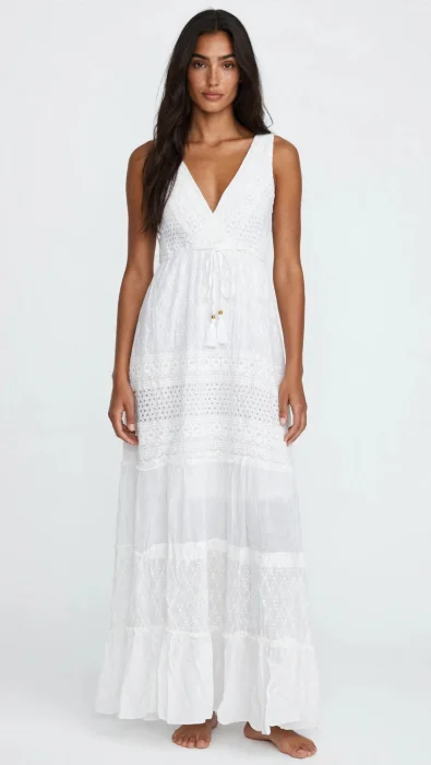 Vestido Blanco Brodery Indu
