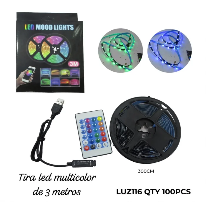 Tira Led Multicolor 3 Mts