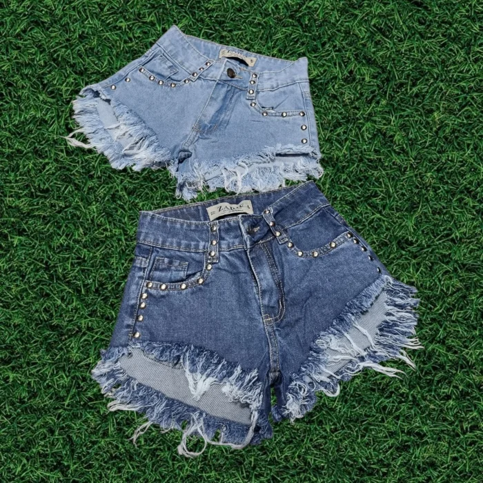 Short Playero de Jeans con Tachas para Nenas.
