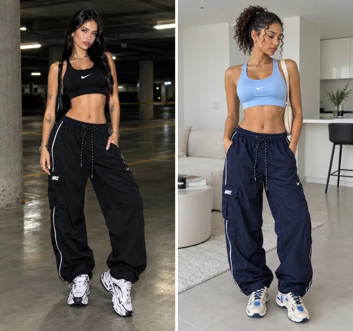 Pantalon Baggy Rompeviento Nk Mujer