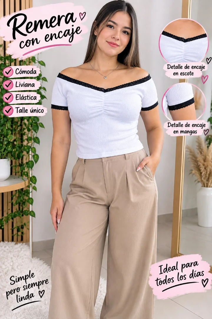 Remeras con Encaje - Imagen 3