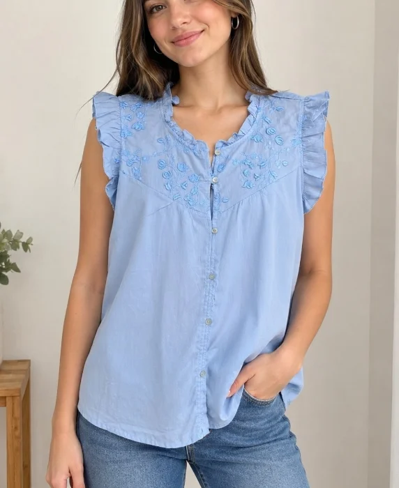 Blusa Brodery C/6botones