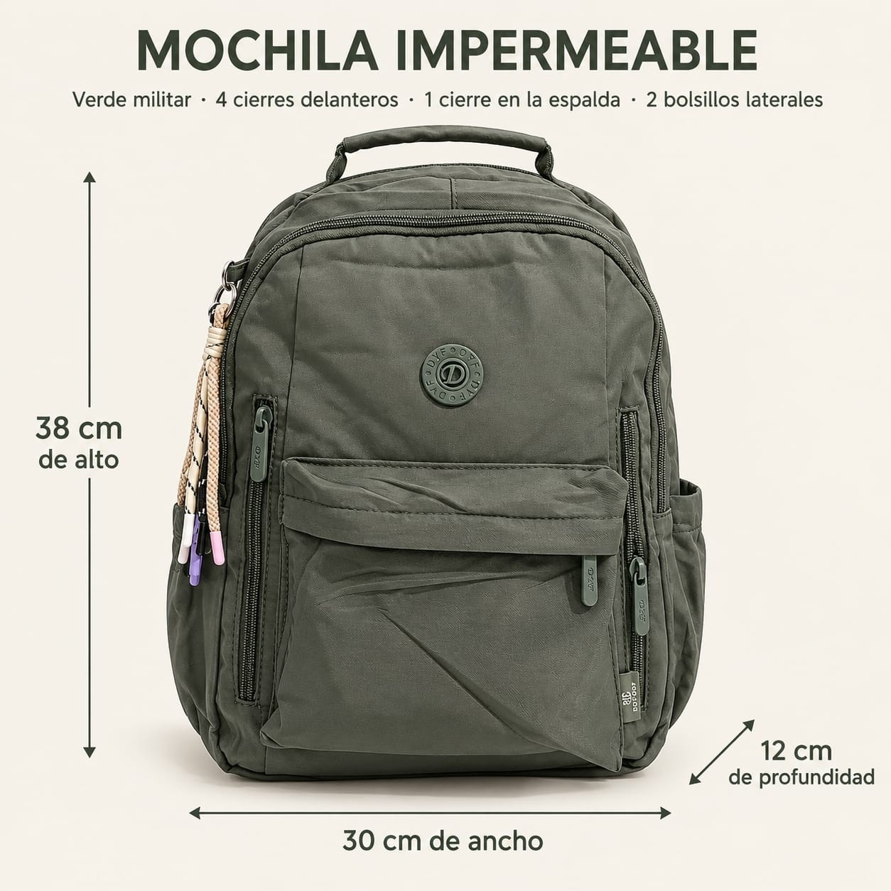 Mochila Impermeable con Llavero - Imagen 2
