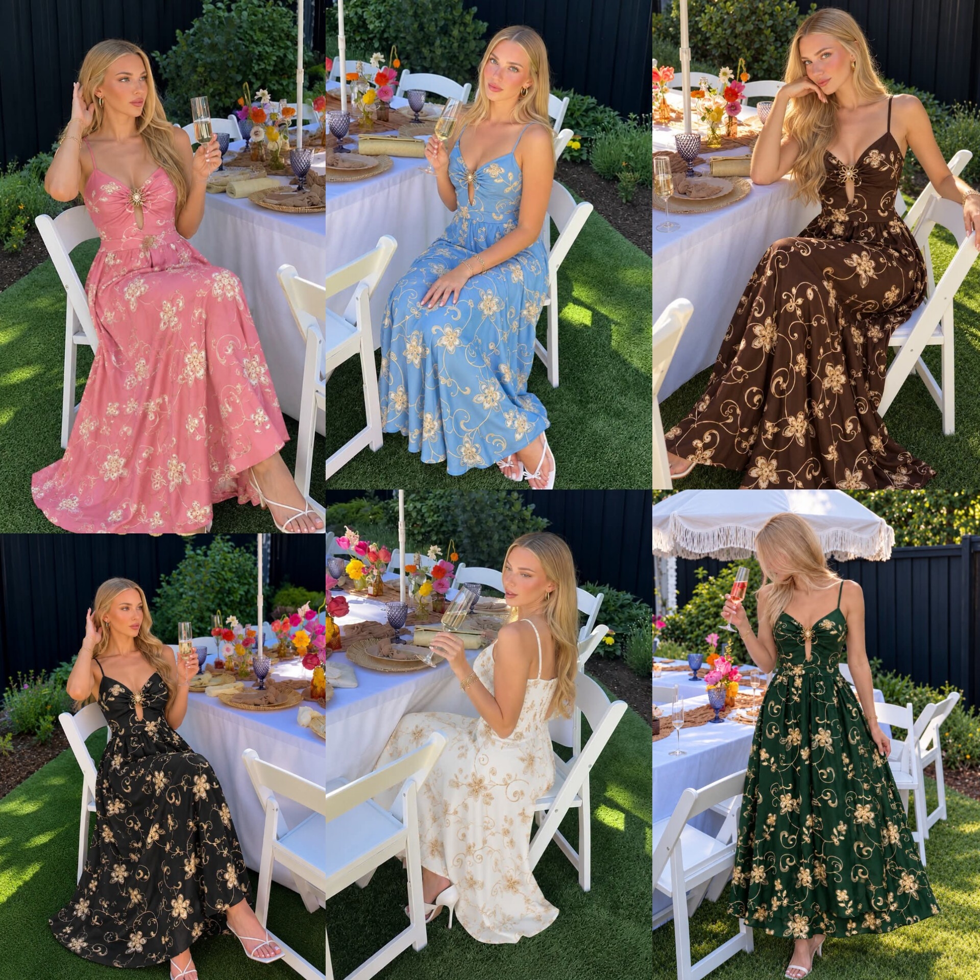 Maxi Vestido Bordado Importado con Aplique - Imagen 3