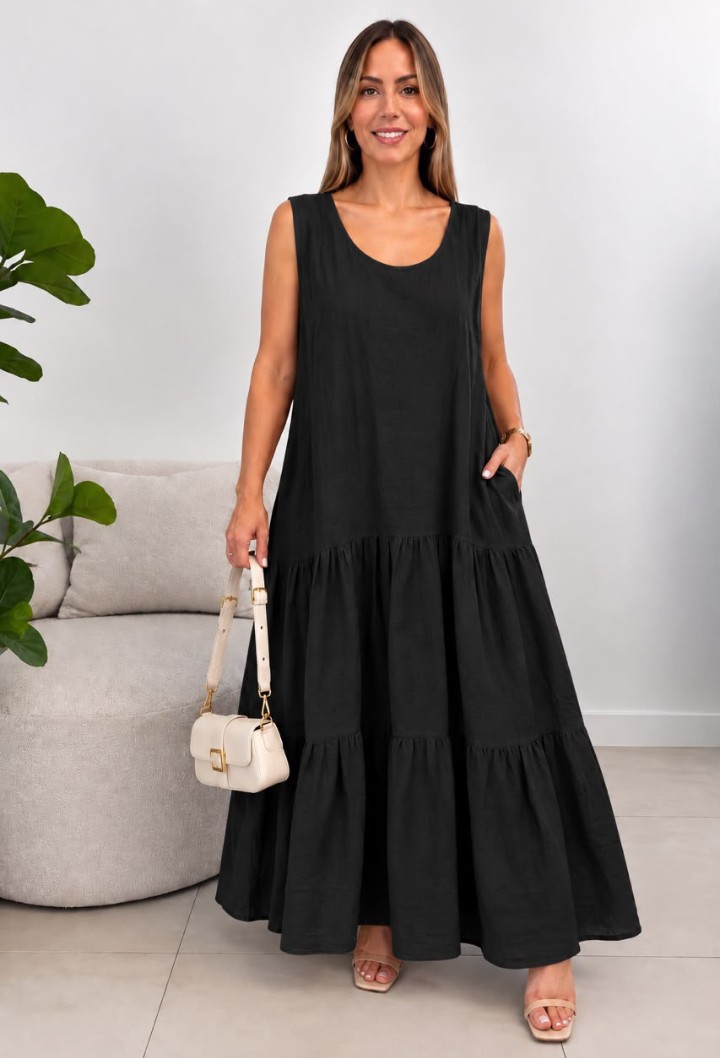 Maxi Vestido Lino - Imagen 2