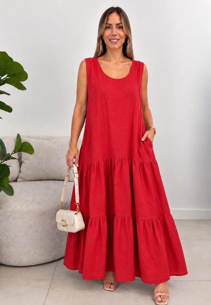 Maxi Vestido Lino - Imagen 6