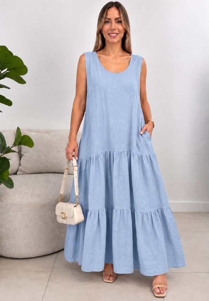 Maxi Vestido Lino - Imagen 7