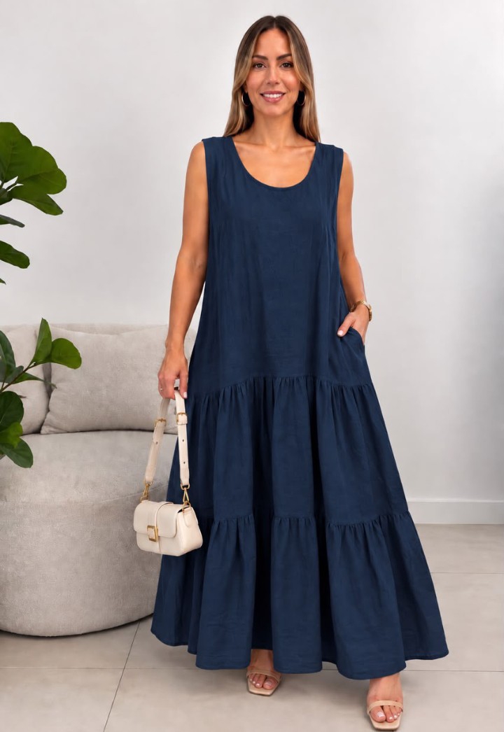 Maxi Vestido Lino - Imagen 8