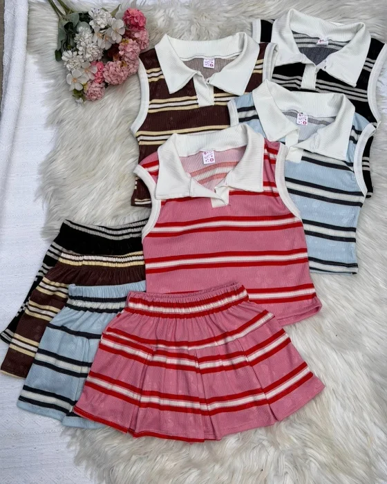 Conjunto Shorts Pollera Morly Nena