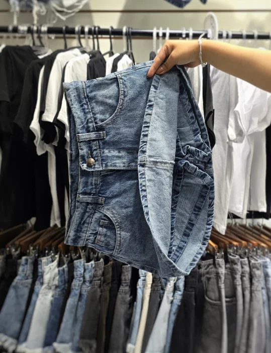 Short Pollera Jean Azul