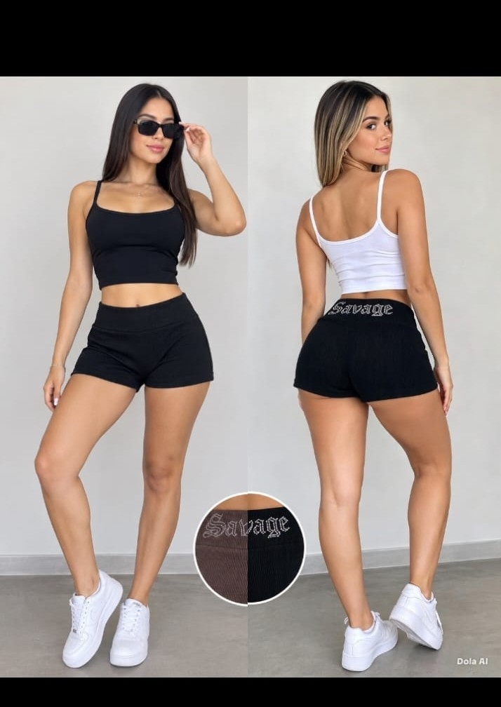 Shorts con Strass Elastizado - Imagen 2