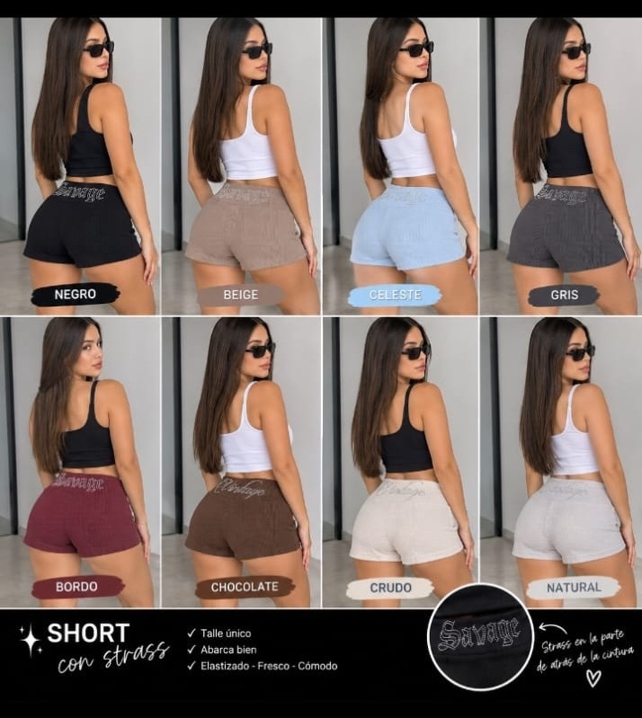 Shorts con Strass Elastizado - Imagen 3