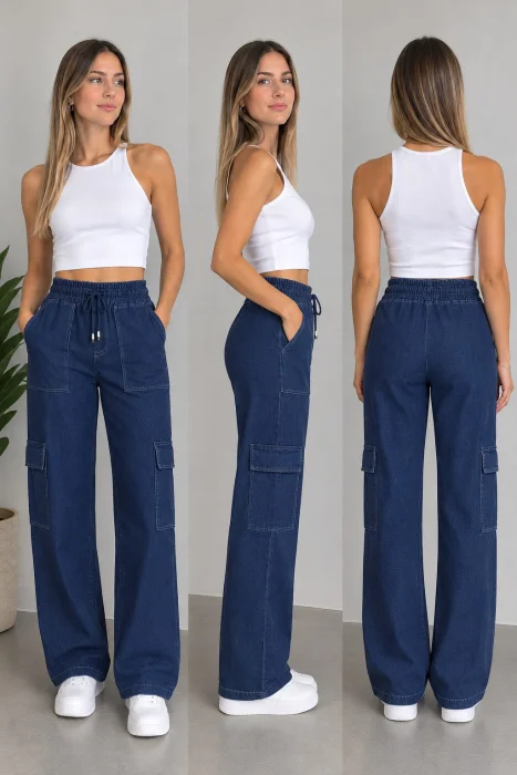 Pantalón Cargo Simil Jean