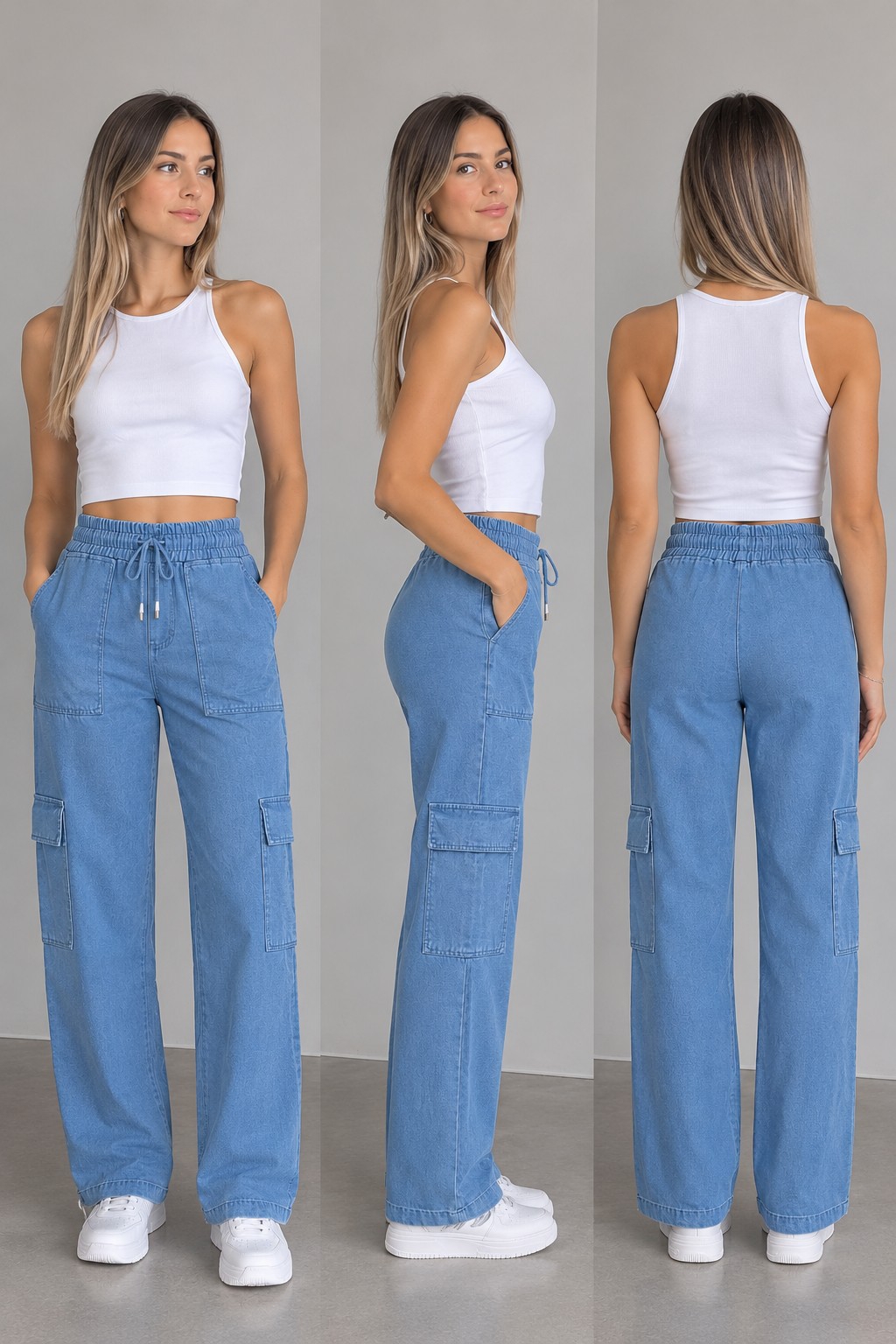 Pantalón Cargo Simil Jean - Imagen 2
