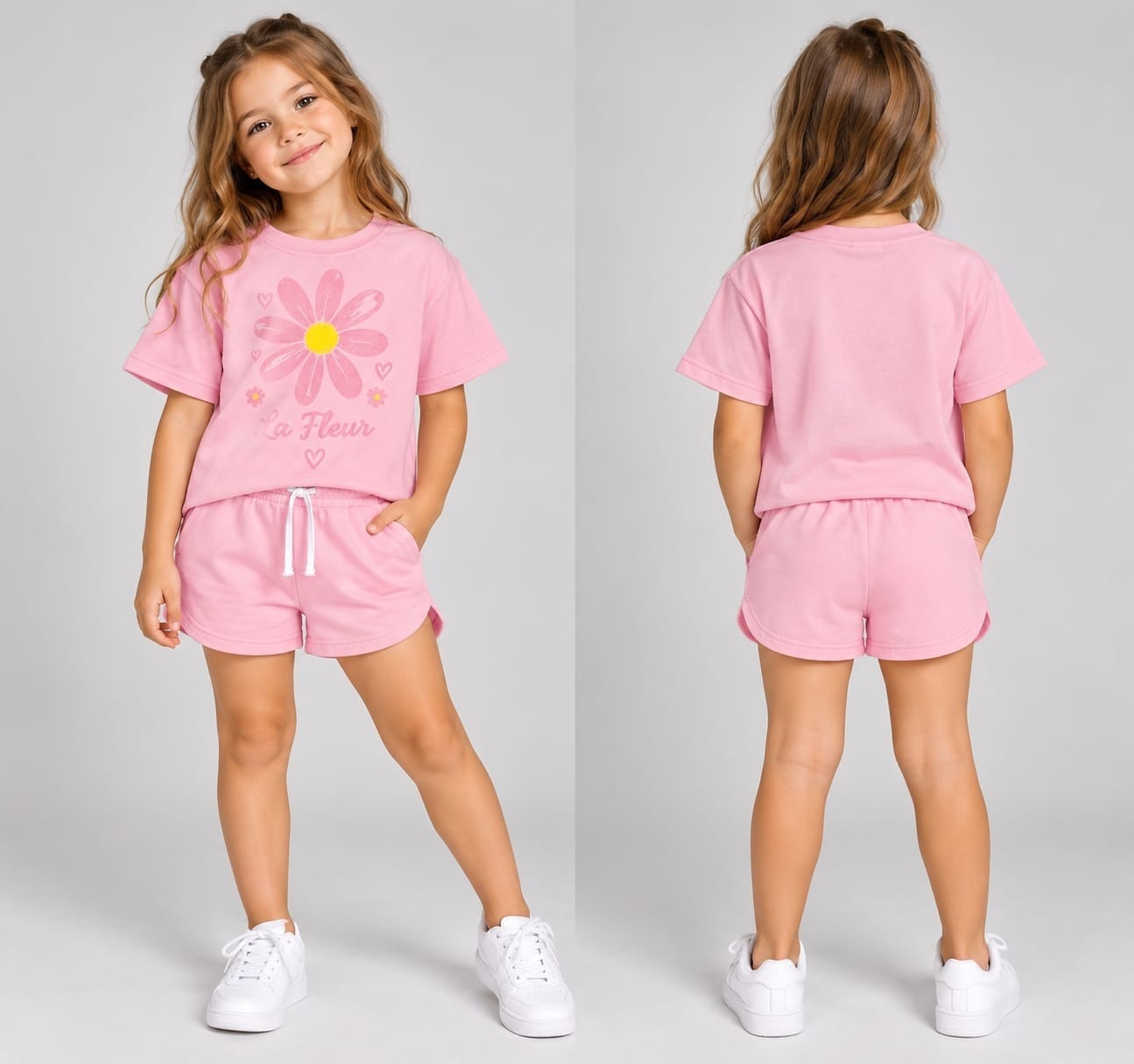 Conjuntos Nenas Remeras Jersey 24/1 Short Rústico ( 100% Algodon Peinado) - Imagen 1