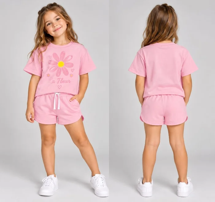 Conjuntos Nenas  Remeras Jersey 24/1 Short Rústico  ( 100% Algodon Peinado)