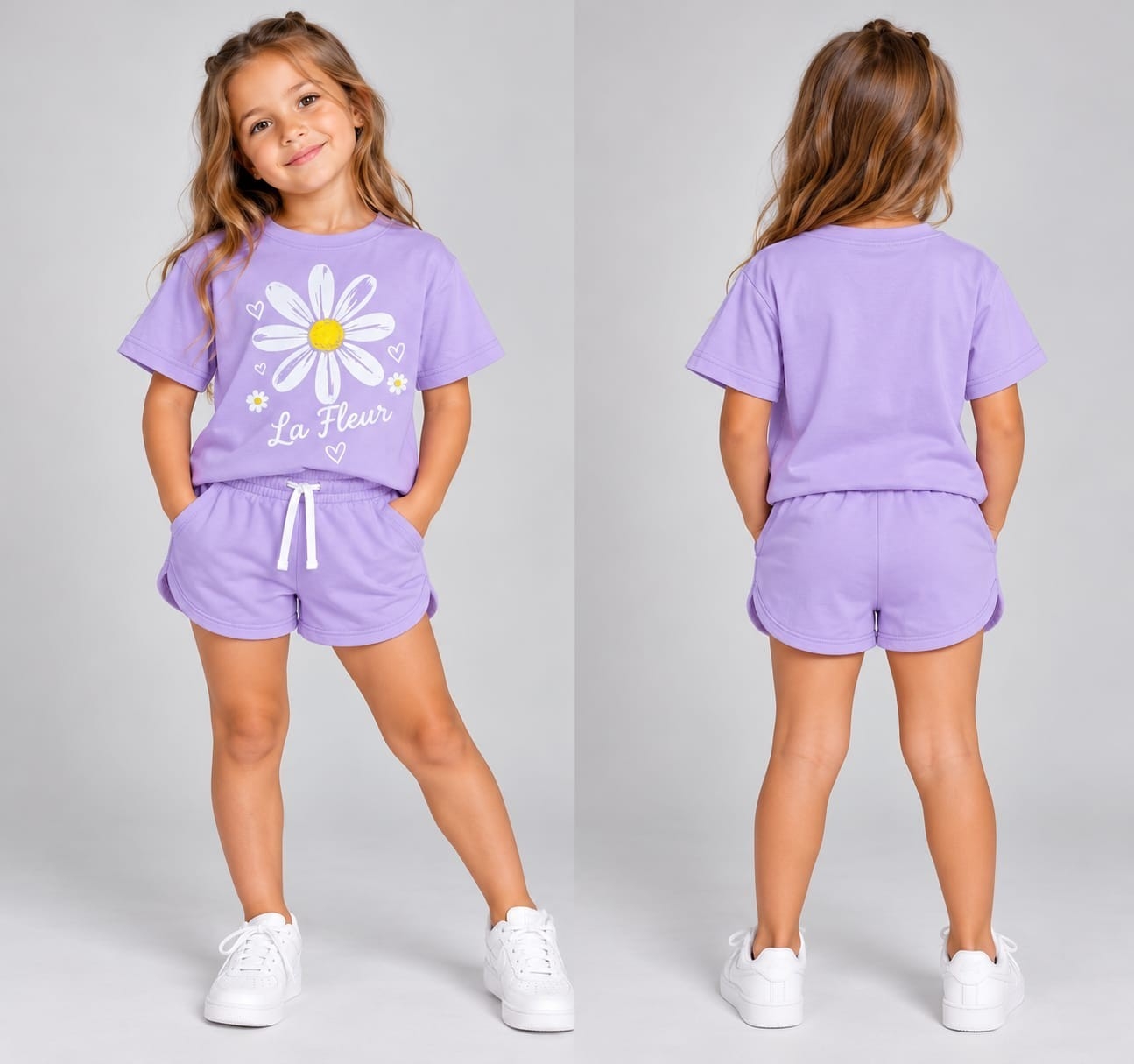 Conjuntos Nenas Remeras Jersey 24/1 Short Rústico ( 100% Algodon Peinado) - Imagen 2