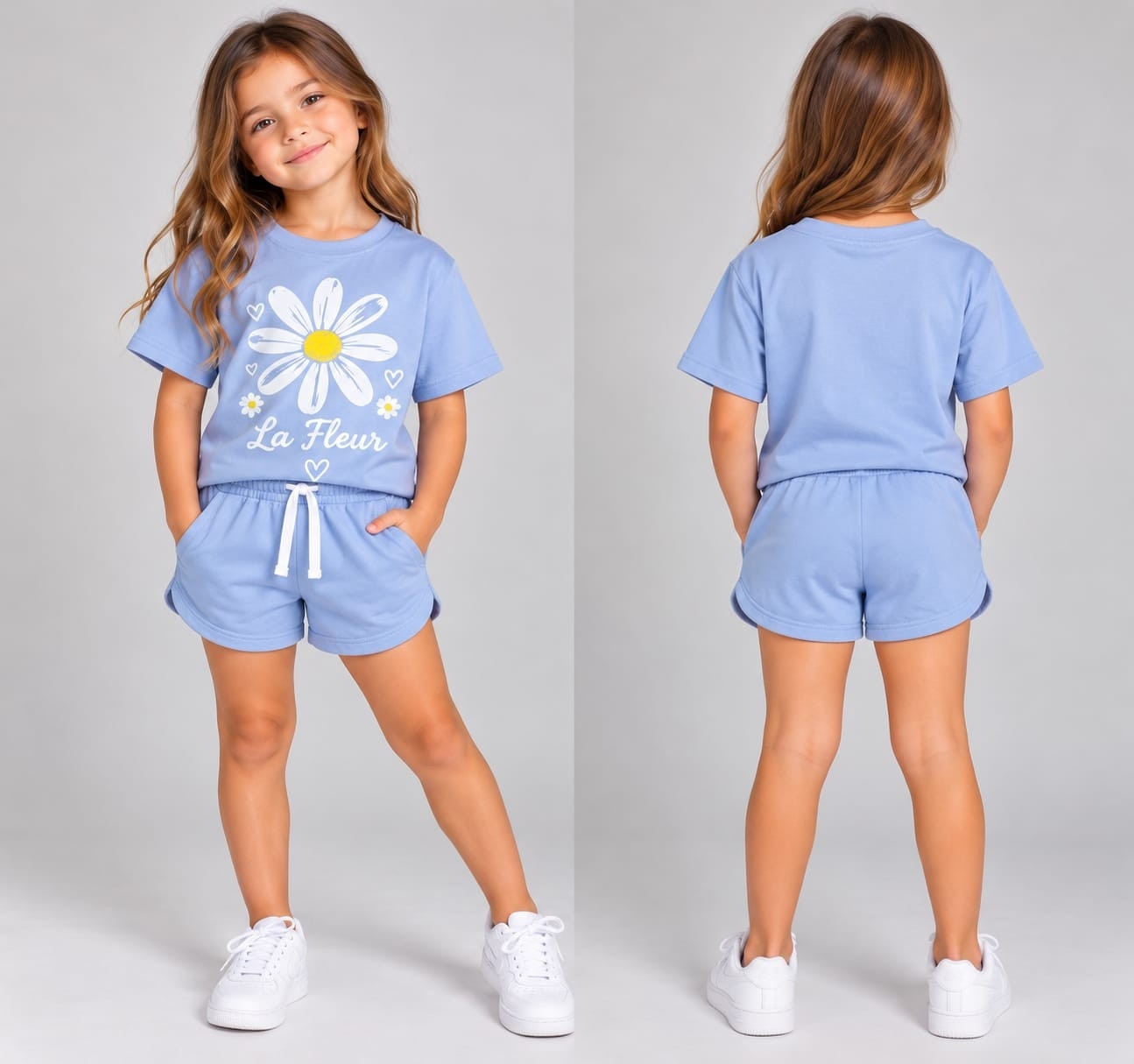 Conjuntos Nenas Remeras Jersey 24/1 Short Rústico ( 100% Algodon Peinado) - Imagen 3