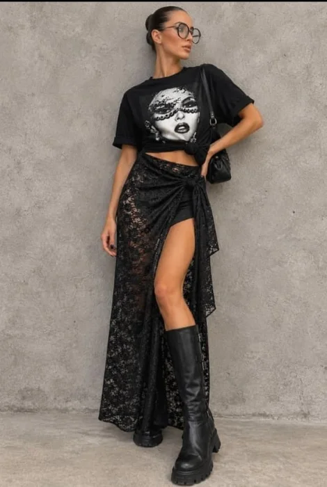 Pollera Pareo de Encaje