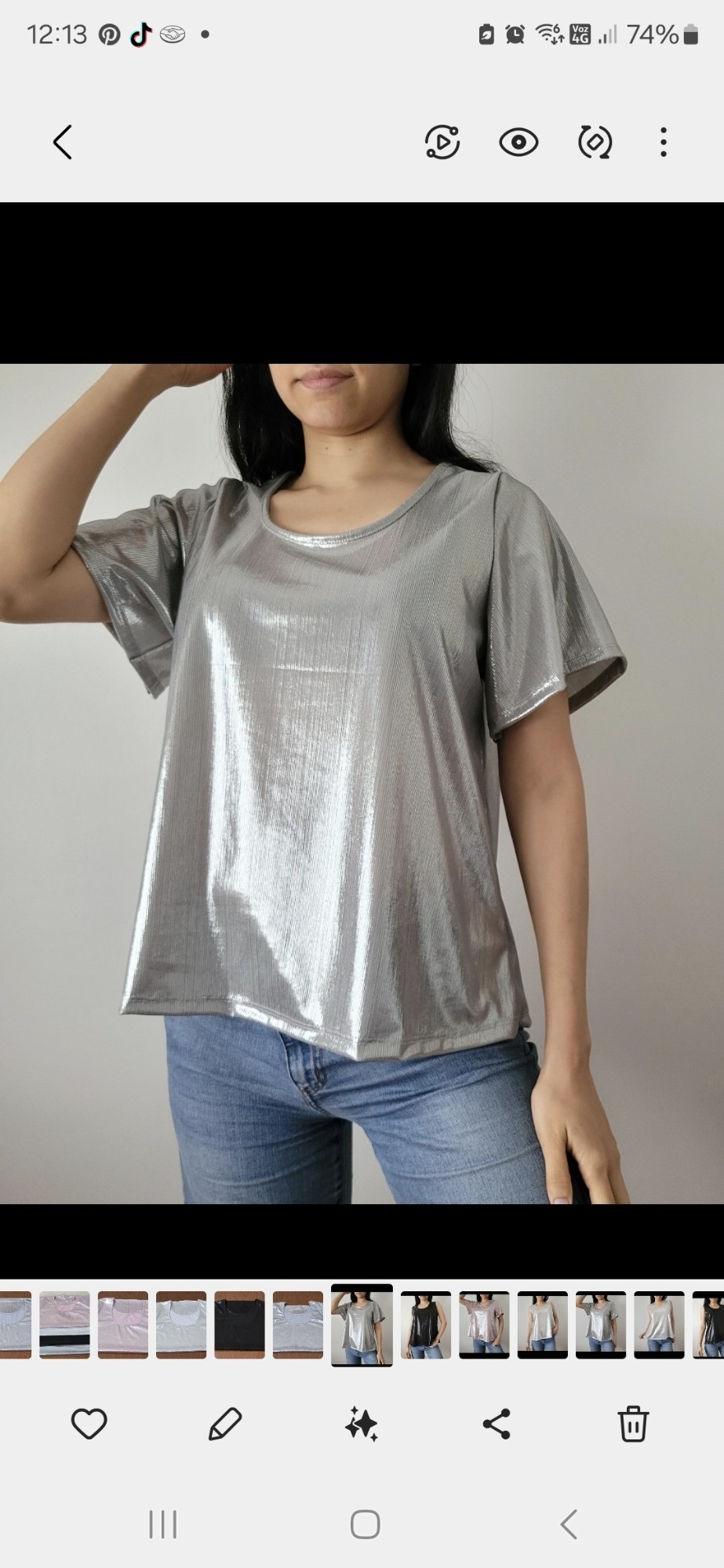 Remera en Evase Brilloso Talle 4..5..6..7..8 - Imagen 2