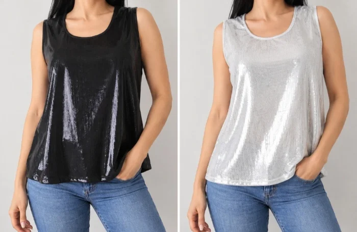 Musculosa  en Evase Brilloso Talle 4..5..6..7..8..