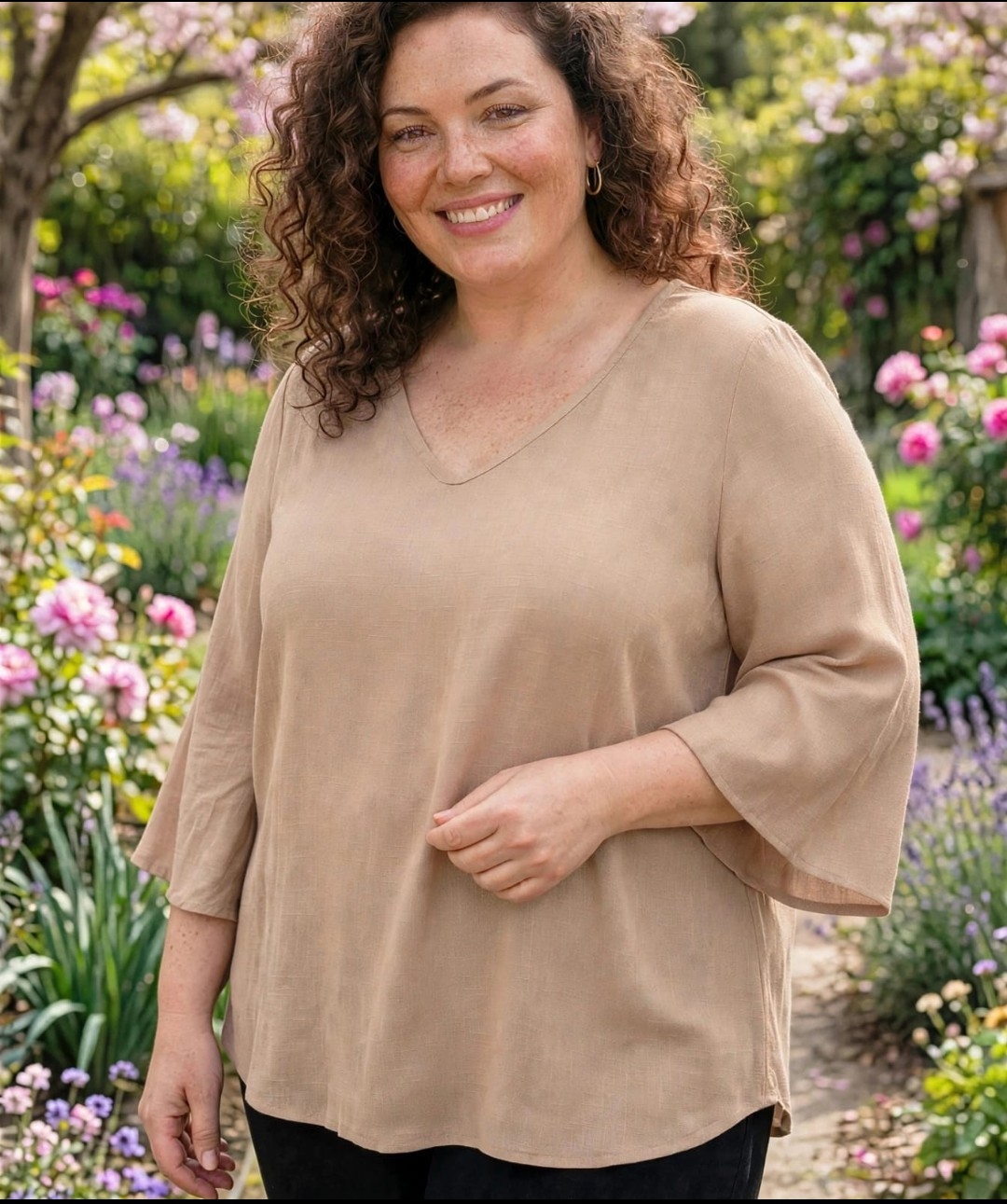 Blusa de Lino Elastizado Talles Amplios 3,5,7 - Imagen 3