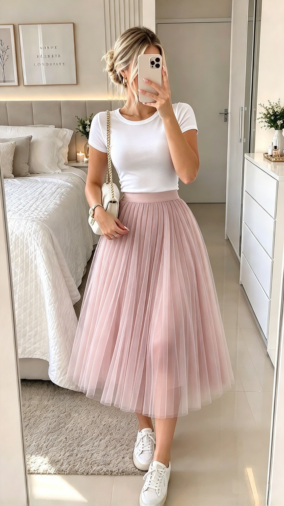 Pollera Tul Plisado Importado - Imagen 2