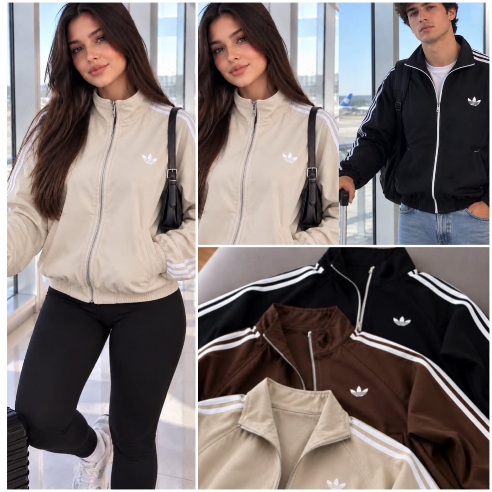 Campera Adi Jean Bomber Unisex Logo Estampado - Imagen 2