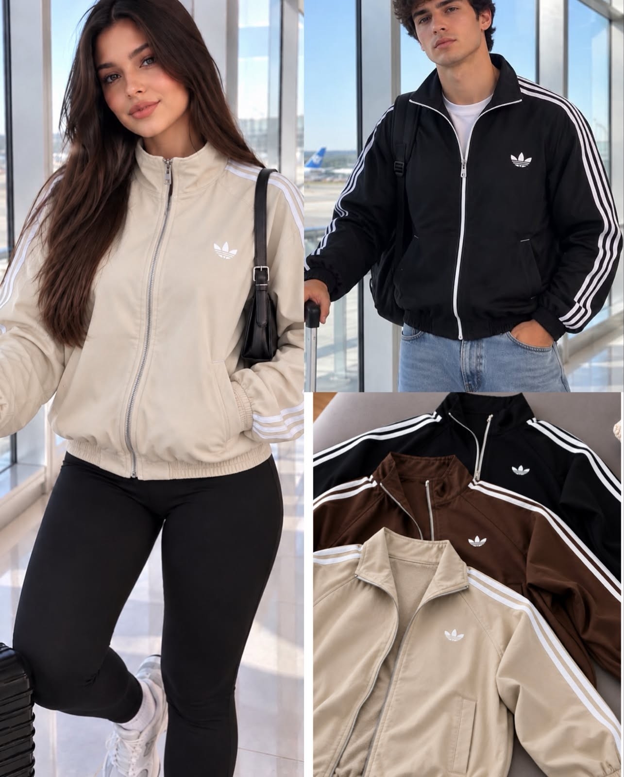Campera Adi Jean Bomber Unisex Logo Estampado - Imagen 3