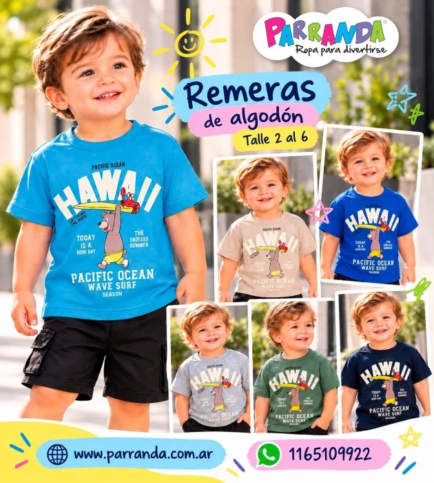 Remeras Bebe Varón de Algodón Peinado