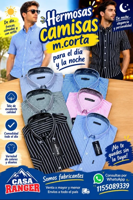 Camisas M.corta Raya