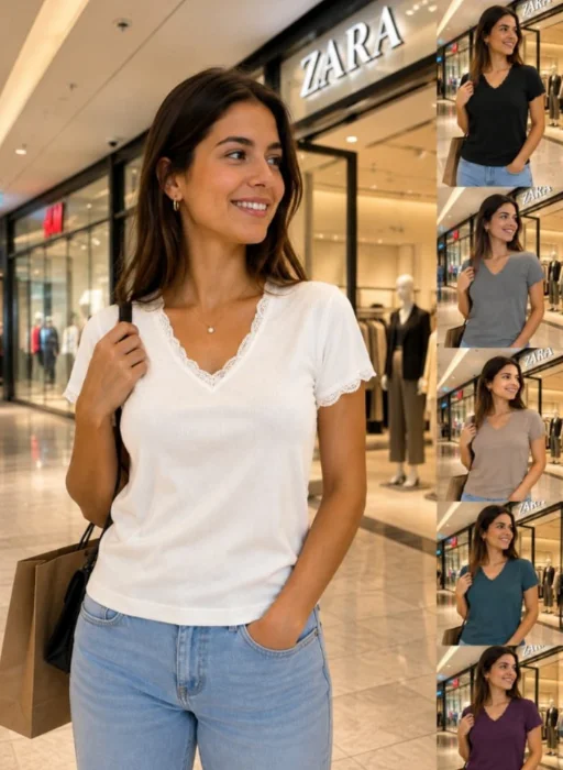 Remera con Puntilla Morley Fino