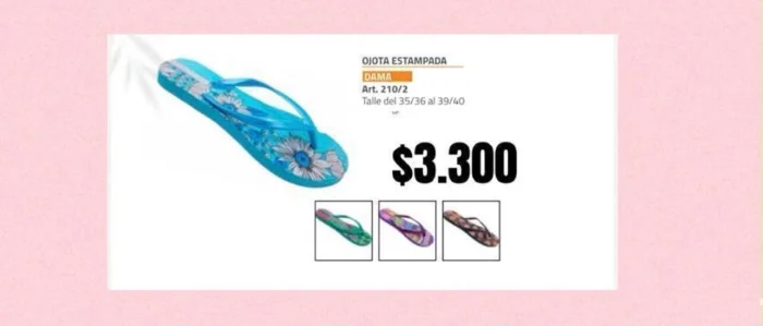 Ojota Marca Maia Estampada Dama del Talle 35/6 al 39/0