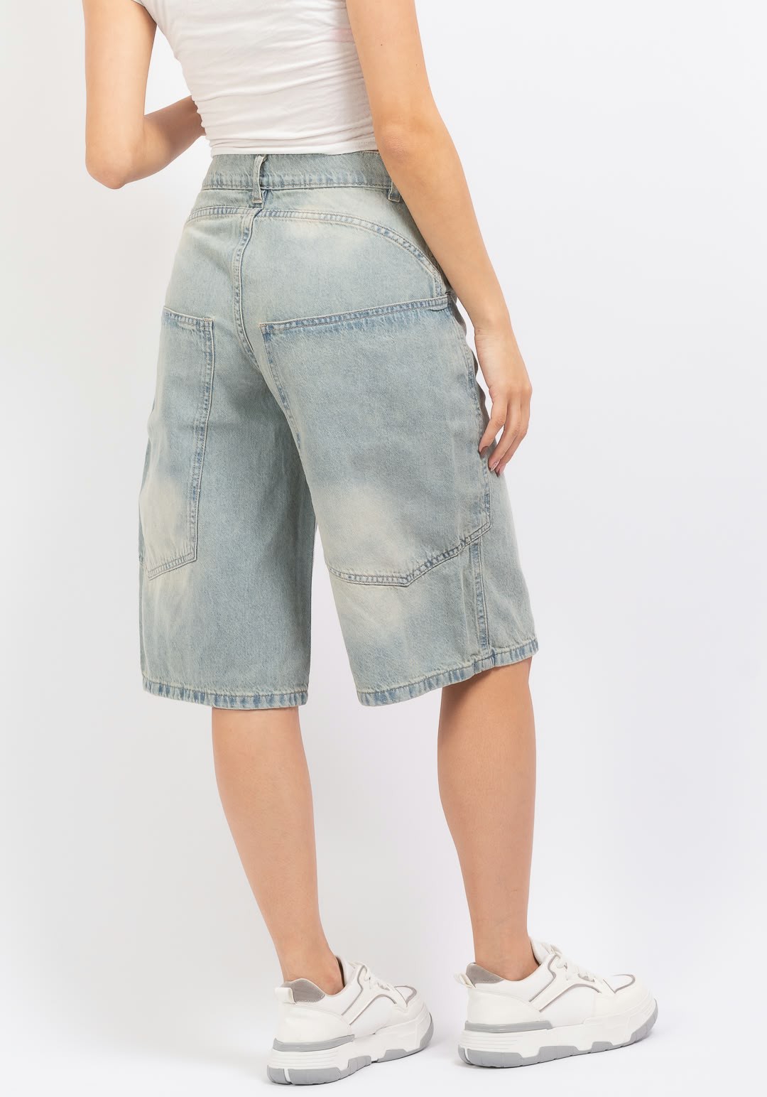 Bermuda Jeans Baggy Street Óxido Claro Mujer - Imagen 2