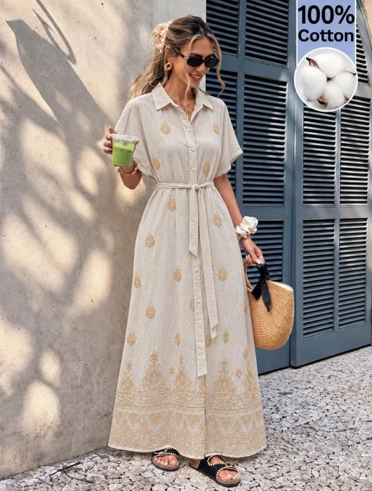 Vestido con Cinto Camisero