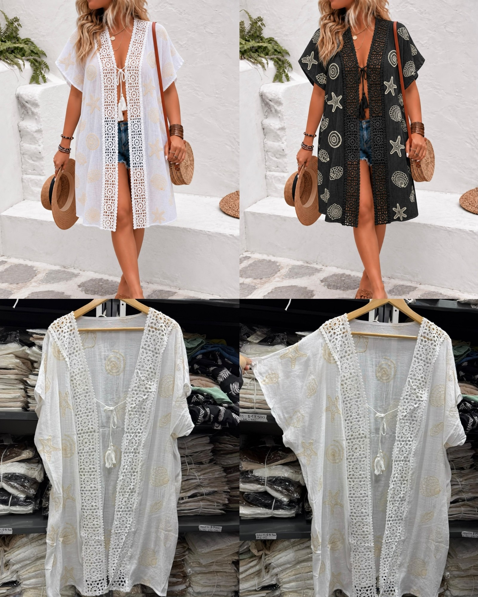 Kimono Lino Bordado - Imagen 3