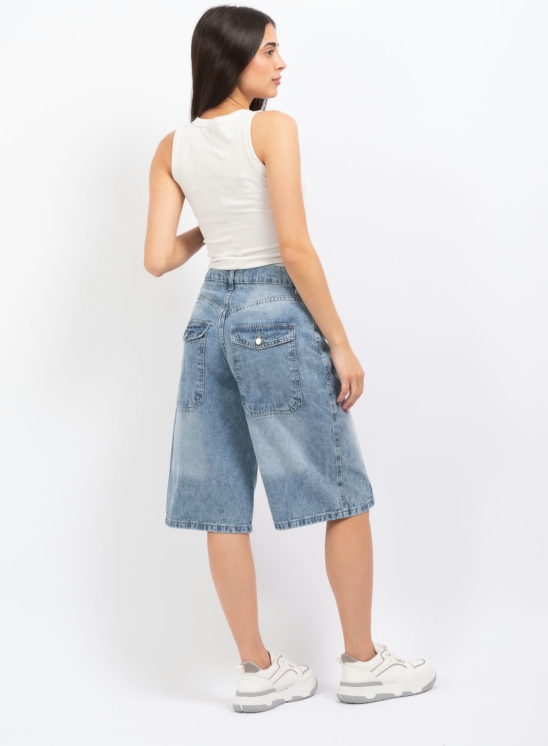 Bermuda Baggy 3/4 Azul - Imagen 2